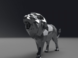 low poly cartoon lion Modelo de Impressão 3D