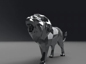 low poly cartoon lion 3D Print Model
