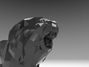 low poly cartoon lion 3D Print Model