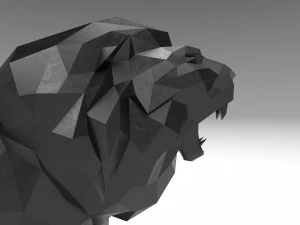 low poly cartoon lion 3D Print Model