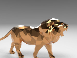 low poly cartoon lion Modelo de Impressão 3D