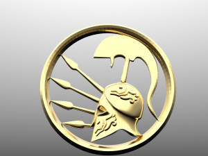 3d pendant spartan helmet easy Model Cetak 3D