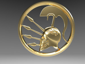 3d pendant spartan helmet easy Model Cetak 3D