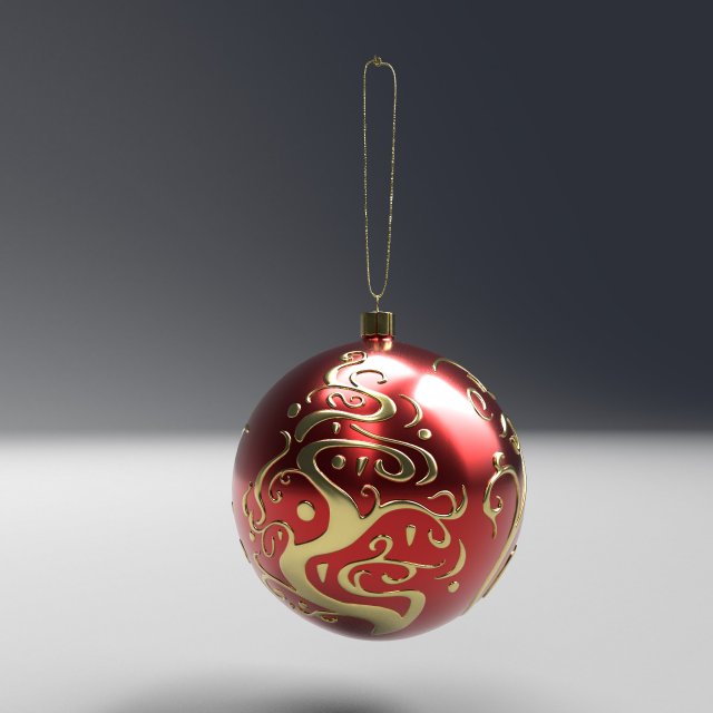 christmas red ball 3D Model .c4d .max .obj .3ds .fbx .stl .blend 