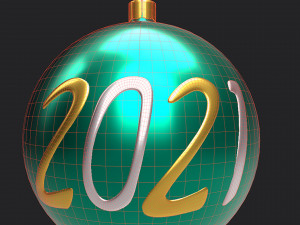 christmas green ball Modelo 3D