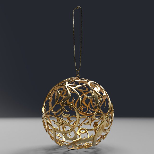 christmas golden ball 3D Model .c4d .max .obj .3ds .fbx .stl .blend 