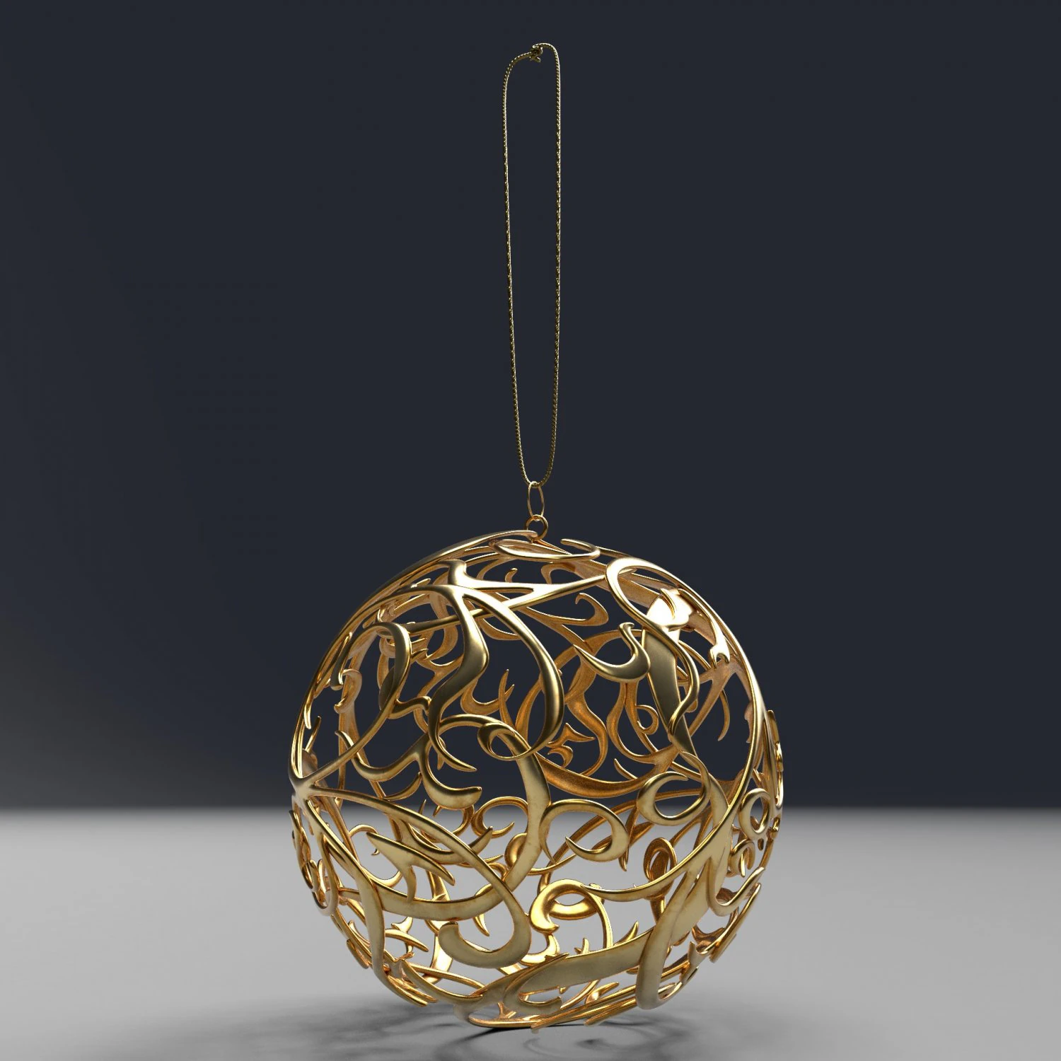 christmas golden ball 3D Model .c4d .max .obj .3ds .fbx .stl .blend
