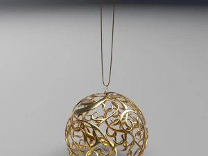 christmas golden ball 3D Model