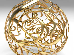 christmas golden ball 3D Model