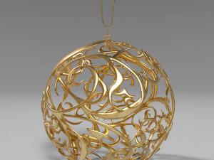 christmas golden ball 3D Model