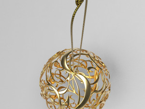 christmas golden ball 3D Model