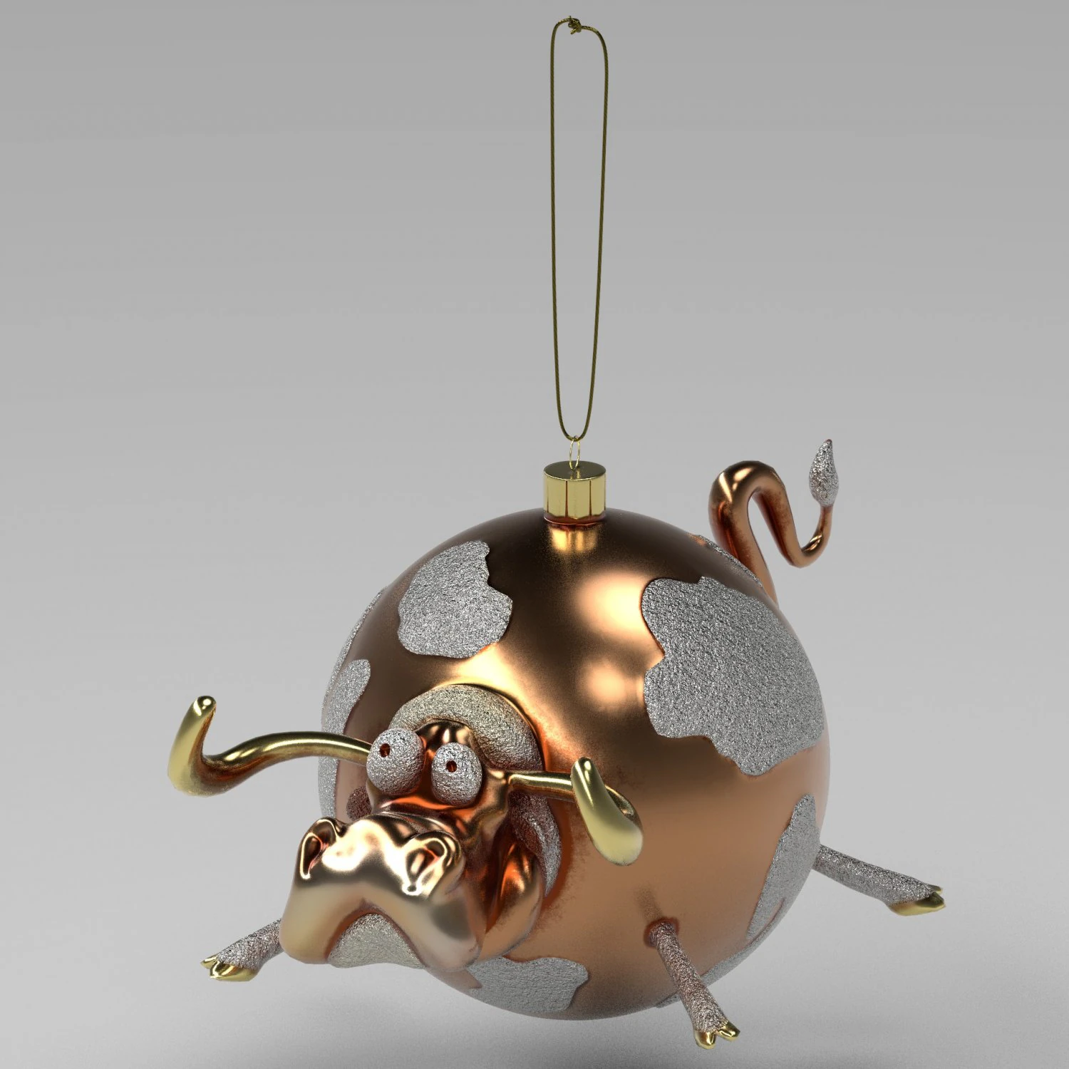 bull christmas ball 3D Model .c4d .max .obj .3ds .fbx .stl .blend 