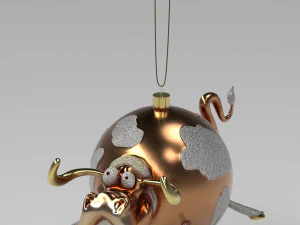 bola natal banteng Model 3D