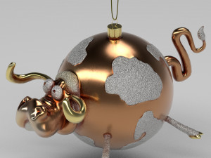 bull christmas ball Modèle 3D