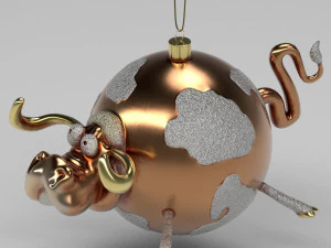 bull christmas ball 3D Model