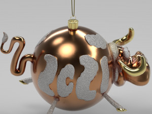 bull christmas ball Modèle 3D