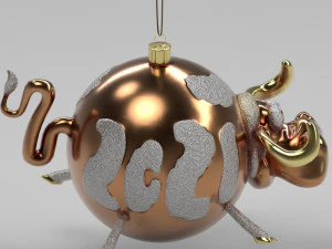bull christmas ball 3D Model