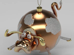 bull christmas ball 3D Model