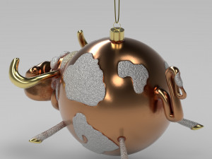 bull christmas ball Modèle 3D