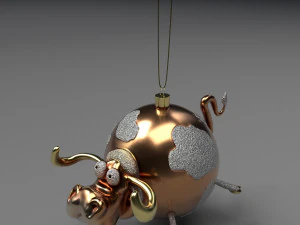 bull christmas ball 3D Model