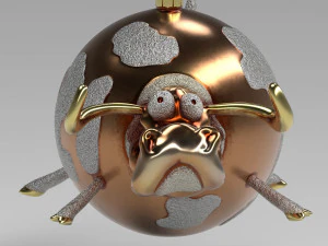 bull christmas ball 3D Model