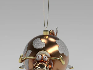 bull christmas ball 3D Model