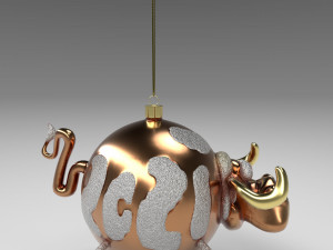 bull christmas ball Modèle 3D