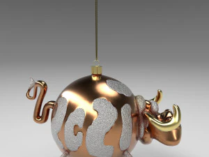 bull christmas ball 3D Model