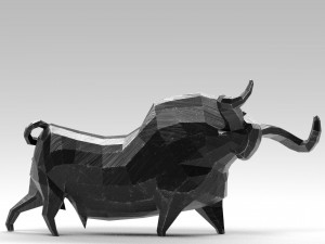 geometric black bull figurine 3D Model