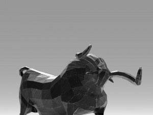 geometric black bull figurine 3D 模型