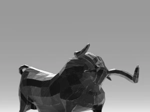 geometric black bull figurine 3D Model