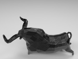 geometric black bull figurine 3D 模型
