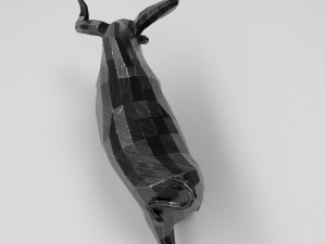 geometric black bull figurine 3D 模型