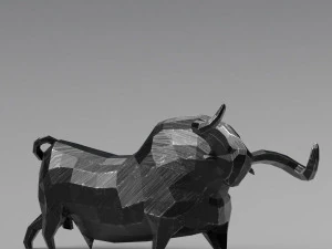 geometric black bull figurine 3D Model