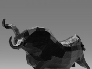 geometric black bull figurine 3D 模型