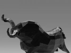 geometric black bull figurine 3D Model