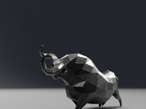 geometric black bull figurine 3D 模型
