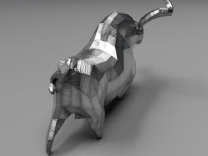 geometric metal white bull figurine 3D Model