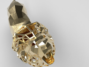 figurine of geometric roaring lion 3D 프린트 모델