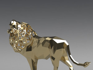figurine of geometric roaring lion 3D 프린트 모델