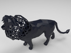 figurine of geometric roaring lion 3D 프린트 모델