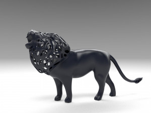 hollow roaring lion figurine 3Dプリントモデル