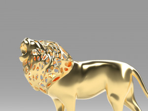 hollow roaring lion figurine 3Dプリントモデル