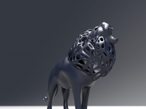 hollow roaring lion figurine 3Dプリントモデル