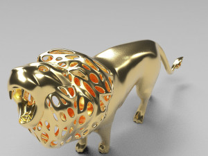 hollow roaring lion figurine 3Dプリントモデル