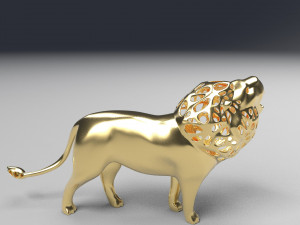 hollow roaring lion figurine 3Dプリントモデル