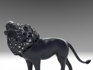 hollow roaring lion figurine 3D Print Model
