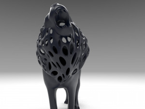 hollow roaring lion figurine 3Dプリントモデル