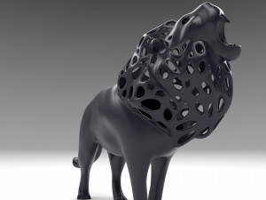 hollow roaring lion figurine 3Dプリントモデル