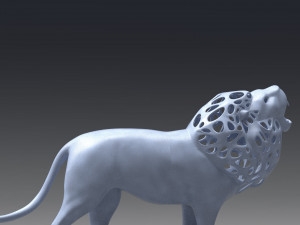 hollow roaring lion figurine 3Dプリントモデル